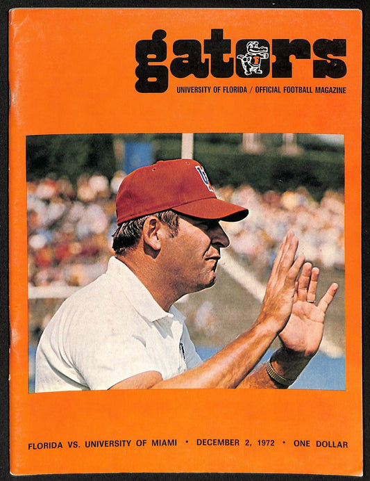 12/2/1972 NCAA Football Game Program Florida vs. University of Miami 201635