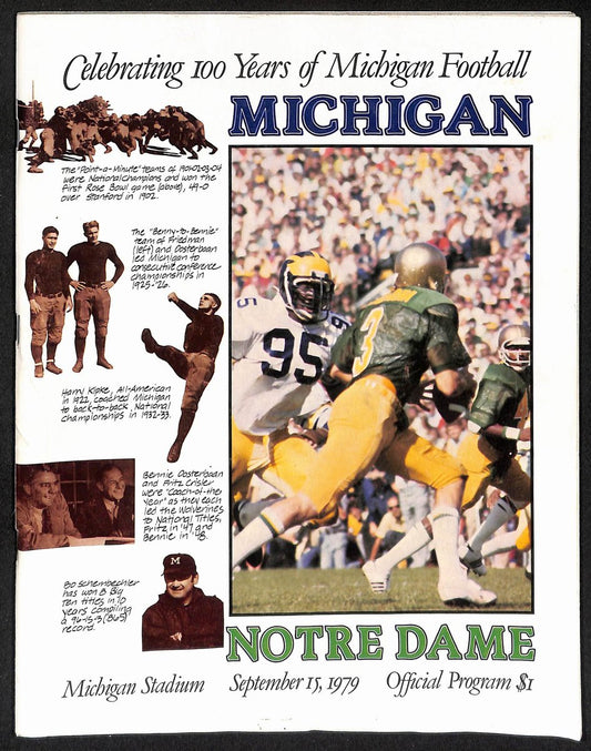 9/15/1979 NCAA Football Game Program Michigan vs. Notre Dame 201641