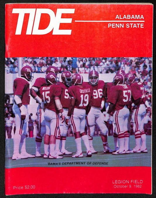 10/9/1982 NCAA Football Game Program Alabama vs. Penn State 201656