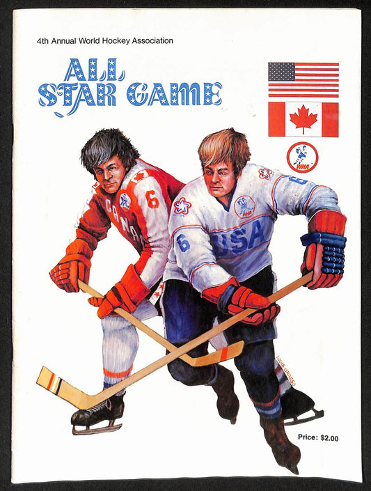 1975-76 WHA All-Star Program w/ Poster Inside 201659