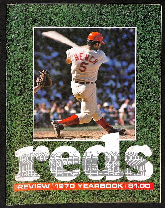 Cincinnati Reds 1970 Yearbook Johnny Bench HOF on cover 201672