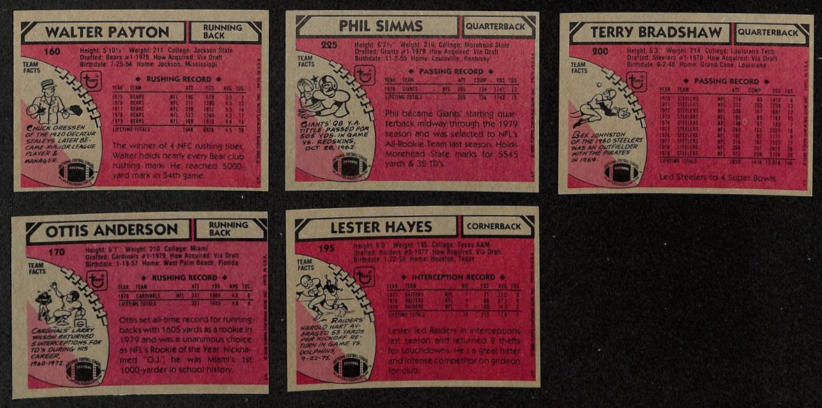 1980 Topps Football Cards Complete Set (1-528) Simms RC Hayes RC Bradshaw 200983