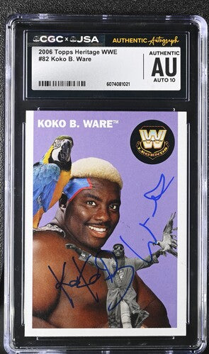 2006 Topps Koko B. Ware CGC x JSA Auth Signed/Auto WWE Wrestling Card BA202227