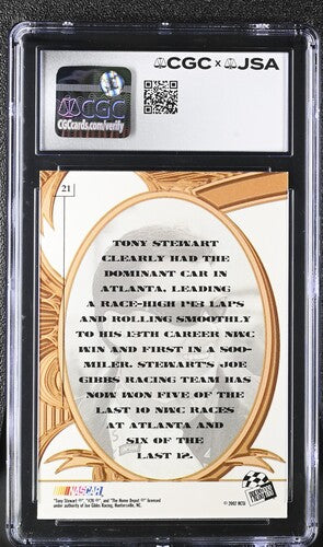 2002 Press Pass Tony Stewart CGC x JSA Auth Signed/Auto Racing Card BA202228
