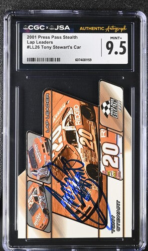 2001 Press Pass Tony Stewart CGC x JSA Auth Signed/Auto Racing Card BA202230