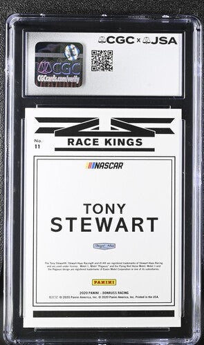 2020 Donruss Tony Stewart CGC x JSA Auth Signed/Auto Racing Card BA202231