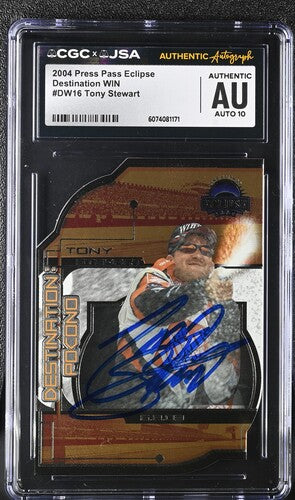 2004 Press Pass Tony Stewart CGC x JSA Auth Signed/Auto Racing Card BA202232