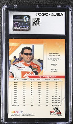 2003 Press Pass Tony Stewart CGC x JSA Auth Signed/Auto Racing Card BA202234