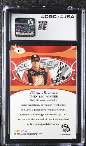 2005 Press Pass Tony Stewart CGC x JSA Auth Signed/Auto Racing Card BA202235
