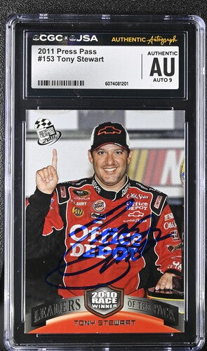 2011 Press Pass Tony Stewart CGC x JSA Auth Signed/Auto Racing Card BA202236