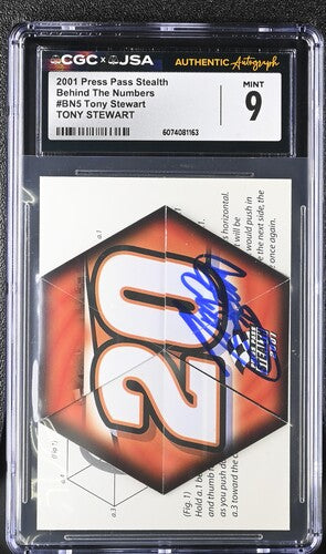 2001 Press Pass Tony Stewart CGC x JSA Auth Signed/Auto Racing Card BA202241