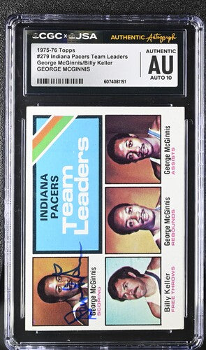 75-76 Topps George Mcginnis CGC x JSA Auth Signed/Auto Basketball Card BA202244