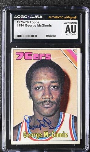 75-76 Topps George Mcginnis CGC x JSA Auth Signed/Auto Basketball Card BA202245