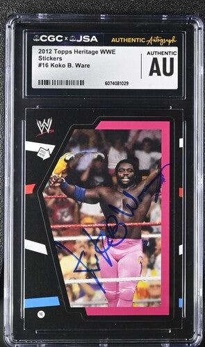 2012 Topps Koko B. Ware CGC x JSA Auth Signed/Auto WWE Wrestling Card BA202246