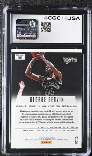 2012-13 Panini George Gervin CGC x JSA Auth Signed/Auto Basketball Card BA202247