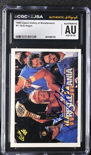 1990 Classic Hulk Hogan CGC x JSA Auth Signed/Auto WWF Wrestling Card BA202249
