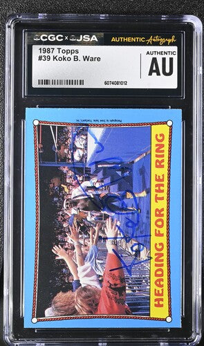 1987 Topps Koko B. Ware CGC x JSA Auth Signed/Auto WWE Wrestling Card BA202251