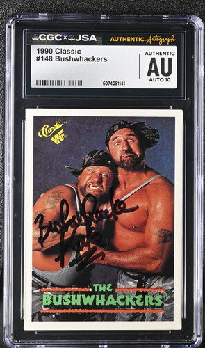 1990 Classic Bushwhackers Luke CGC x JSA Auth Signed/Auto WWF Card BA202253