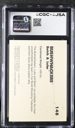 1990 Classic Bushwhackers Luke CGC x JSA Auth Signed/Auto WWF Card BA202253