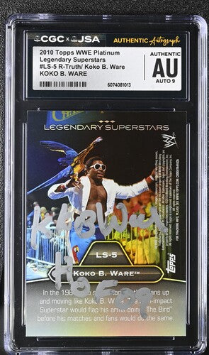 2010 Topps Koko B. Ware CGC x JSA Auth Signed/Auto WWE Wrestling Card BA202254