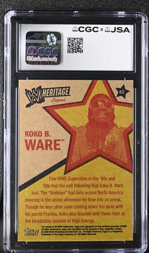 2006 Topps Koko B. Ware CGC x JSA Auth Signed/Auto Wrestling Card BA202257