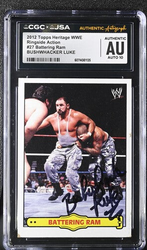 2012 Topps Bushwhacker Luke CGC x JSA Auth Signed/Auto Wrestling Card BA202258