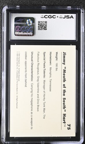 1990 Classic Jimmy Hart CGC x JSA Auth Signed/Auto WWF Wrestling Card BA202260