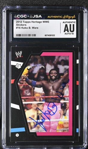 2012 Topps Koko B. Ware CGC x JSA Auth Signed/Auto WWE Wrestling Card BA202263