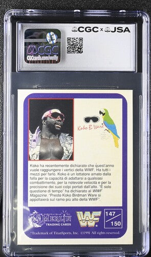 1991 Merlin Koko B. Ware CGC x JSA Auth Signed/Auto WWF Wrestling Card BA202264