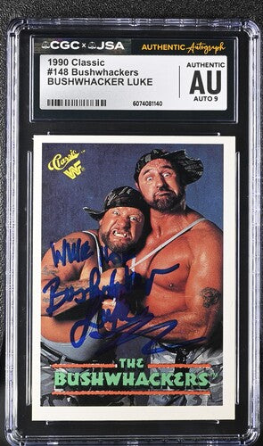 1990 Classic Bushwhacker Luke CGC x JSA Auth Signed/Auto Wrestling Card BA202266