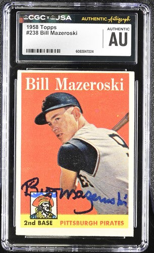 1958 Topps Bill Mazeroski CGC x JSA Auth Signed/Auto Baseball Card BA202269