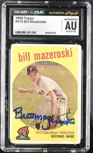 1959 Topps Bill Mazeroski CGC x JSA Auth Signed/Auto Baseball Card BA202270