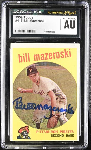 1959 Topps Bill Mazeroski CGC x JSA Auth Signed/Auto Baseball Card BA202271