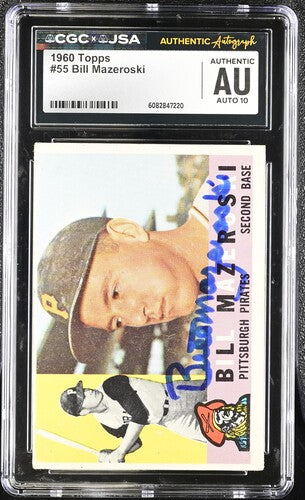 1960 Topps Bill Mazeroski CGC x JSA Auth Signed/Auto Baseball Card BA202273