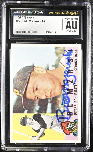 1960 Topps Bill Mazeroski CGC x JSA Auth Signed/Auto Baseball Card BA202274