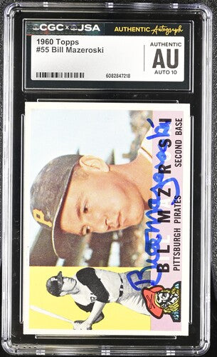 1960 Topps Bill Mazeroski CGC x JSA Auth Signed/Auto Baseball Card BA202275