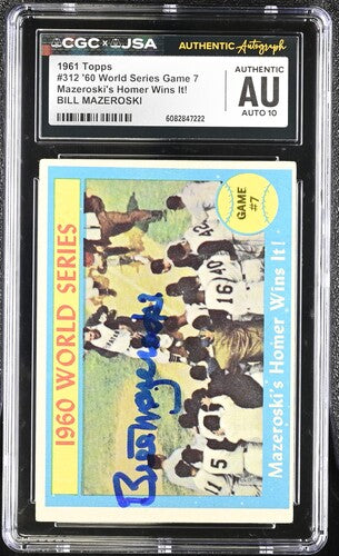 1961 Topps Bill Mazeroski CGC x JSA Auth Signed/Auto Baseball Card BA202276