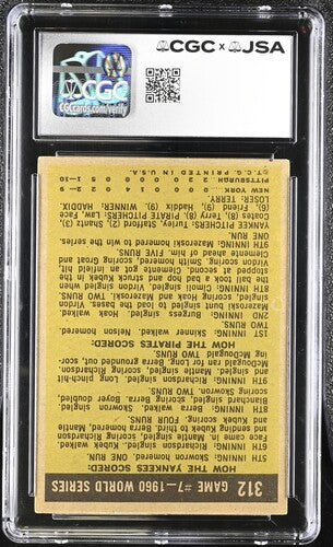 1961 Topps Bill Mazeroski CGC x JSA Auth Signed/Auto Baseball Card BA202276