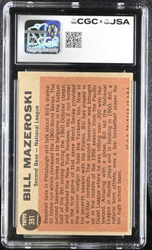 1962 Topps Bill Mazeroski CGC x JSA Auth Signed/Auto Baseball Card BA202281