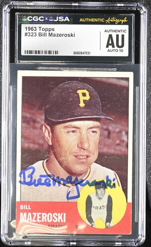 1963 Topps Bill Mazeroski CGC x JSA Auth Signed/Auto Baseball Card BA202283