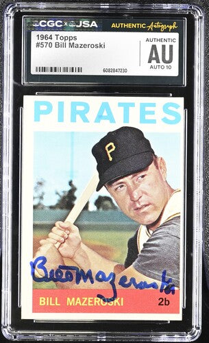 1964 Topps Bill Mazeroski CGC x JSA Auth Signed/Auto Baseball Card BA202284