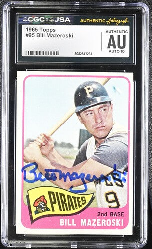 1965 Topps Bill Mazeroski CGC x JSA Auth Signed/Auto Baseball Card BA202285