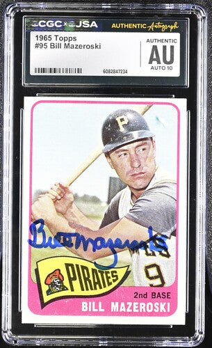 1965 Topps Bill Mazeroski CGC x JSA Auth Signed/Auto Baseball Card BA202286