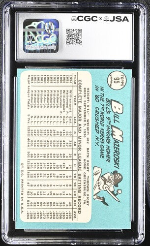 1965 Topps Bill Mazeroski CGC x JSA Auth Signed/Auto Baseball Card BA202286