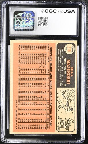 1966 Topps Bill Mazeroski CGC x JSA Auth Signed/Auto Baseball Card BA202287