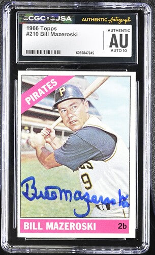 1966 Topps Bill Mazeroski CGC x JSA Auth Signed/Auto Baseball Card BA202288