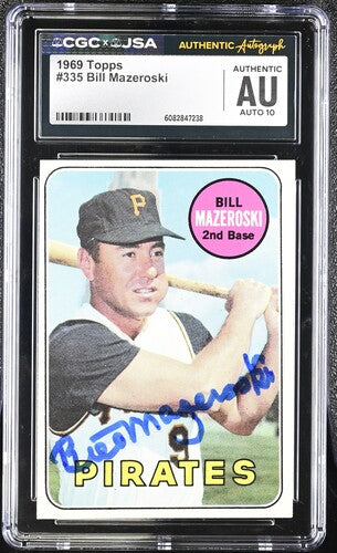 1969 Topps Bill Mazeroski CGC x JSA Auth Signed/Auto Baseball Card BA202292