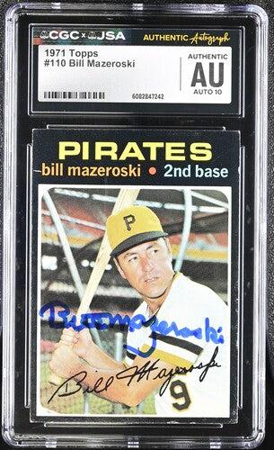 1971 Topps Bill Mazeroski CGC x JSA Auth Signed/Auto Baseball Card BA202295