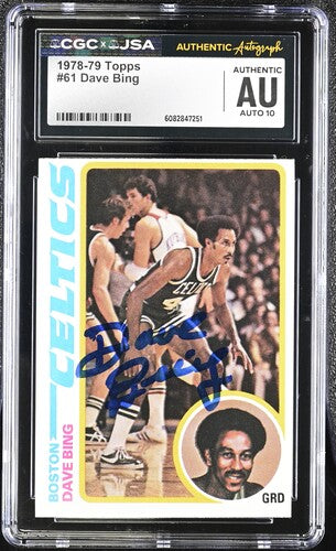 1978-79 Topps Dave Bing CGC x JSA Auth Signed/Auto Basketball Card BA202299