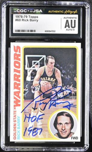1978-79 Topps Rick Barry CGC x JSA Auth Signed/Auto Basketball Card BA202300